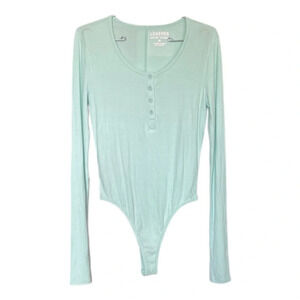 Legends Work Hard Stay Humble Sea Green Rib Long Sleeve Body Suit Women’s Medium